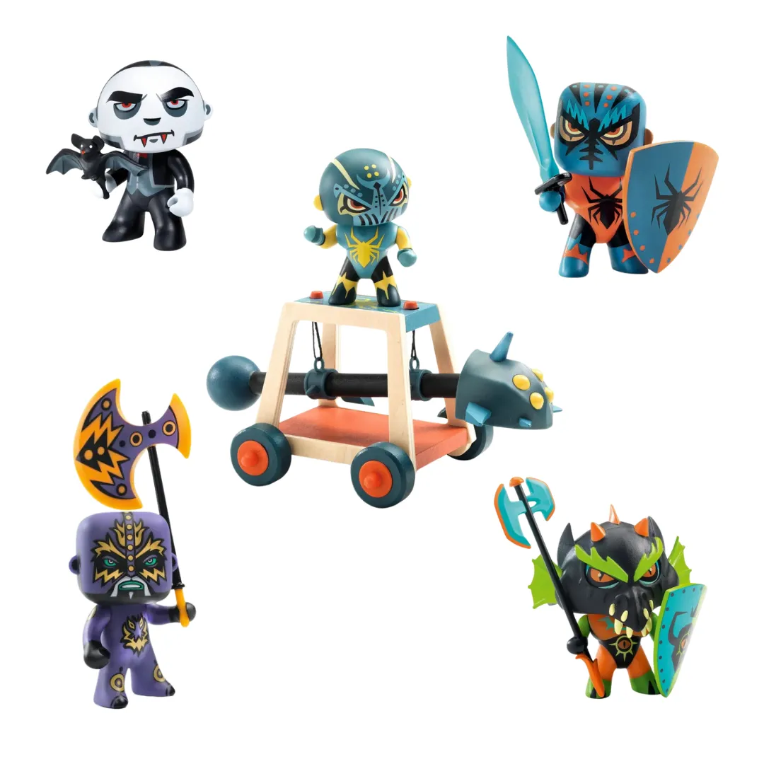 Pacchetto Arty Toys grande - cavalieri Spider con ariete & Flameo & Drack & Spider & Draculum